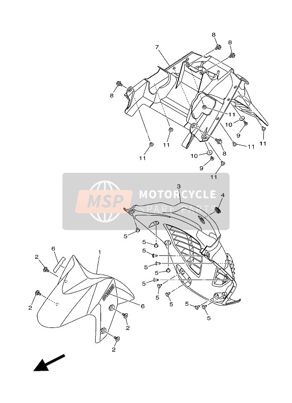 Yamaha GPD125A 2015 KOTFLÜGEL für ein 2015 Yamaha GPD125A